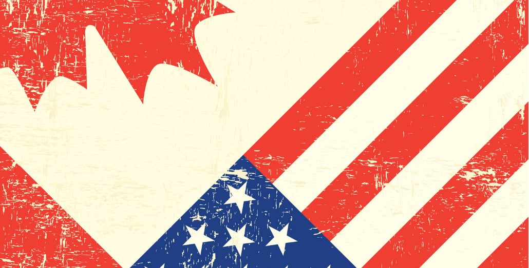 canadian-and-american-grunge-flag-vector-id155463976