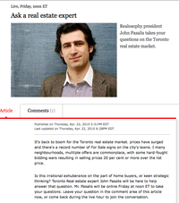 Globe and Mail screen shot